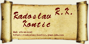 Radoslav Kontić vizit kartica